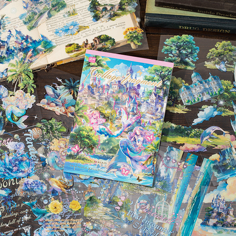 20 Vintage Landscape Collage Stickers