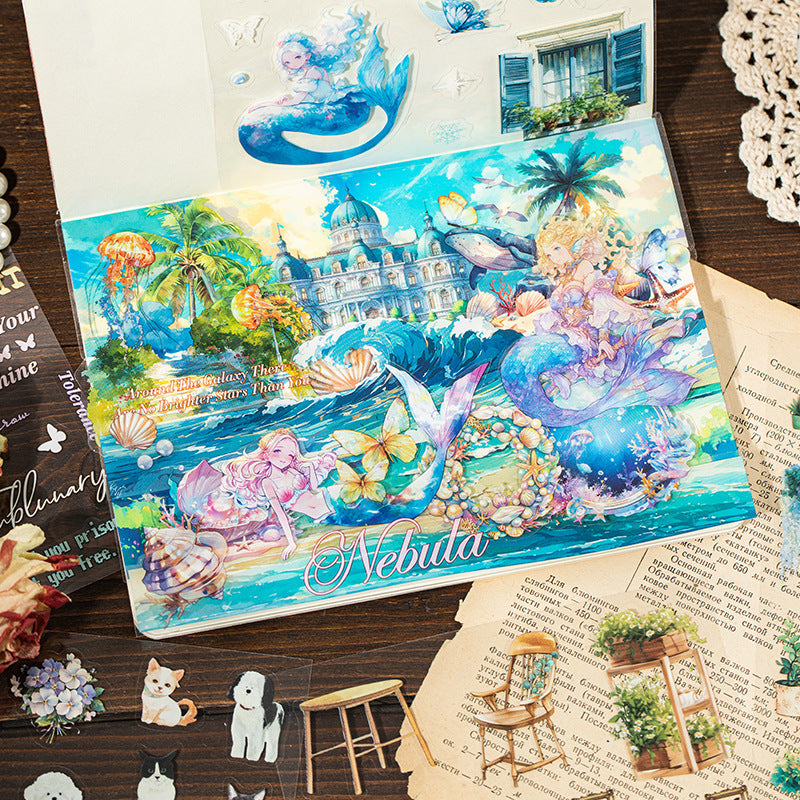 20 Vintage Landscape Collage Stickers