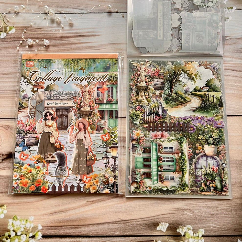 20 Vintage Landscape Collage Stickers