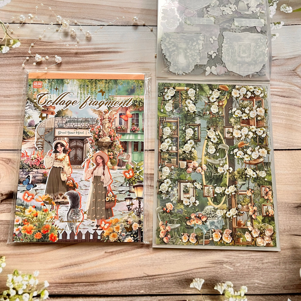20 Vintage Landscape Collage Stickers