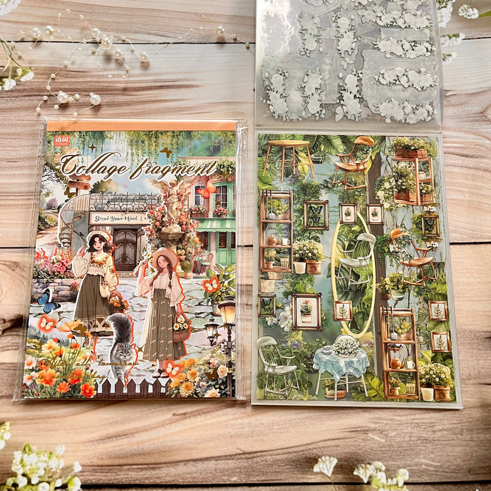 20 Vintage Landscape Collage Stickers