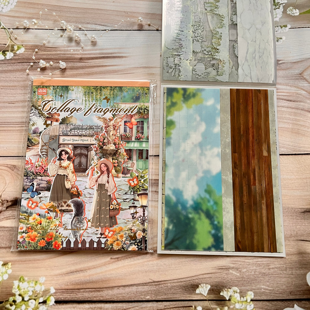 20 Vintage Landscape Collage Stickers
