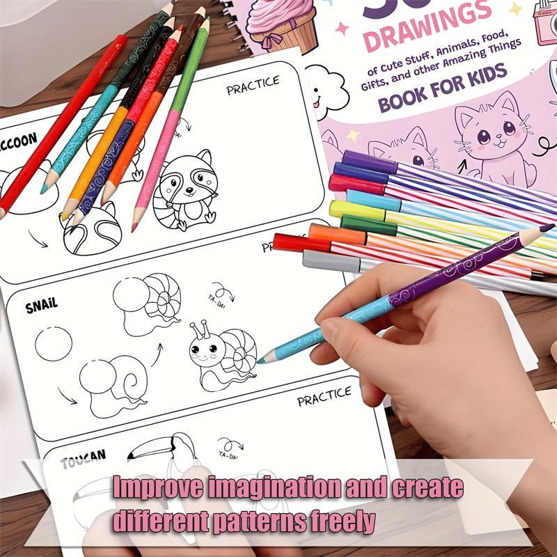 📚🎨How To Draw Anything: 300 Drawings of Adorable Things & Book For Kids💕