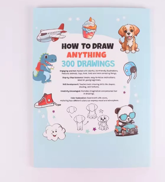 📚🎨How To Draw Anything: 300 Drawings of Adorable Things & Book For Kids💕