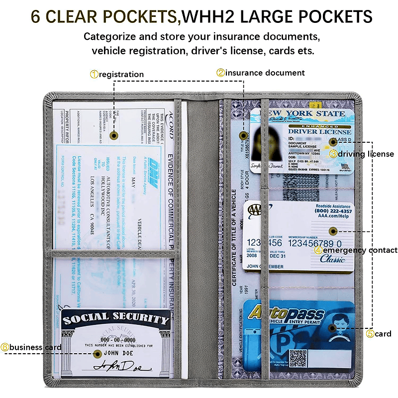 🚗Premium Car Registration and Insurance Card Holder🔥
