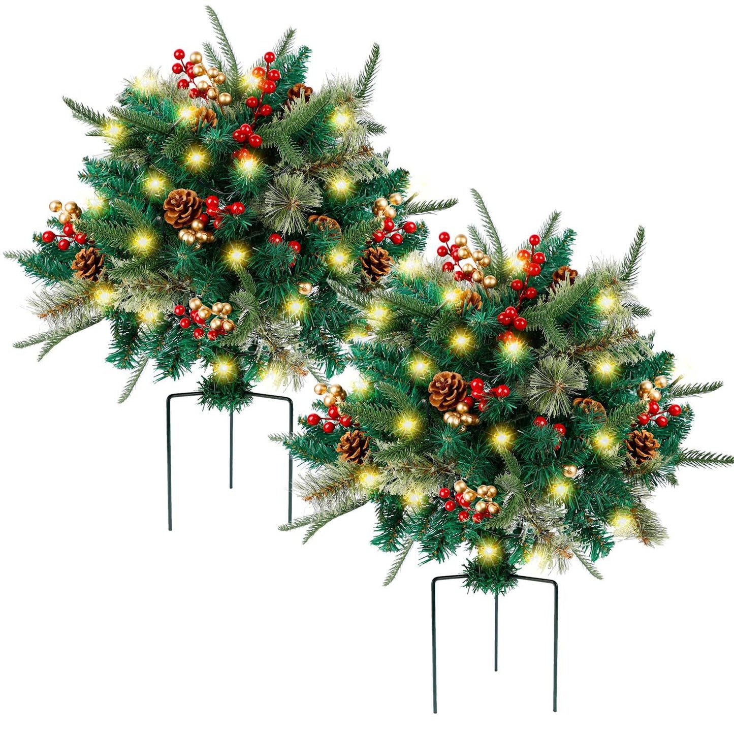 🎄🔥Pre-lit Artificial Christmas Tree Urn Filler💐