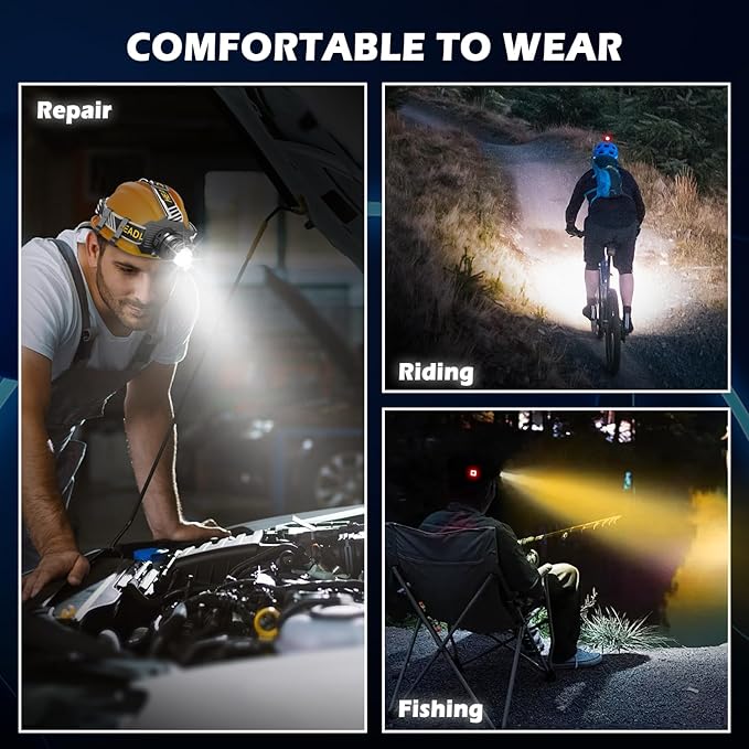🔥🔥Super Bright Rechargeable LED Headlamp (Includes Type-C charging cable)