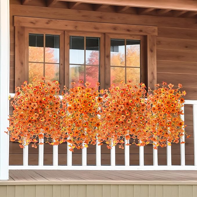 🔥2 PCS Artificial Hanging Silk Fake Daisy Realistic Flowers ,UV Resistant