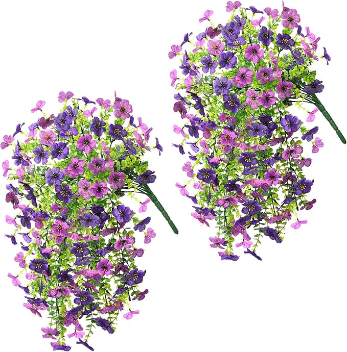🔥2 PCS Artificial Hanging Silk Fake Daisy Realistic Flowers ,UV Resistant