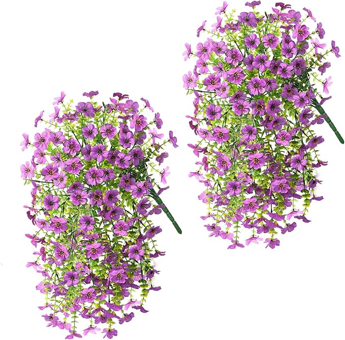 🔥2 PCS Artificial Hanging Silk Fake Daisy Realistic Flowers ,UV Resistant