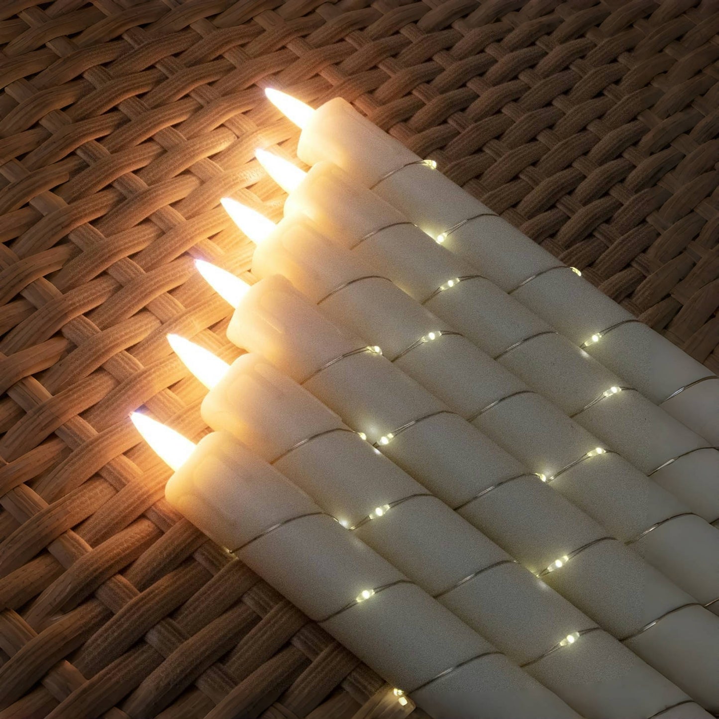 💥Holiday Decoration💥3-Pack LED Flameless Candle With Embedded Star Light String, Button Remote Control✨