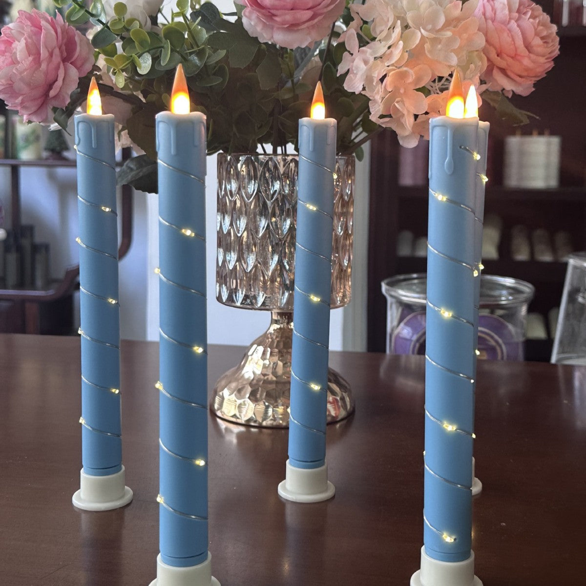 💥Holiday Decoration💥3-Pack LED Flameless Candle With Embedded Star Light String, Button Remote Control✨