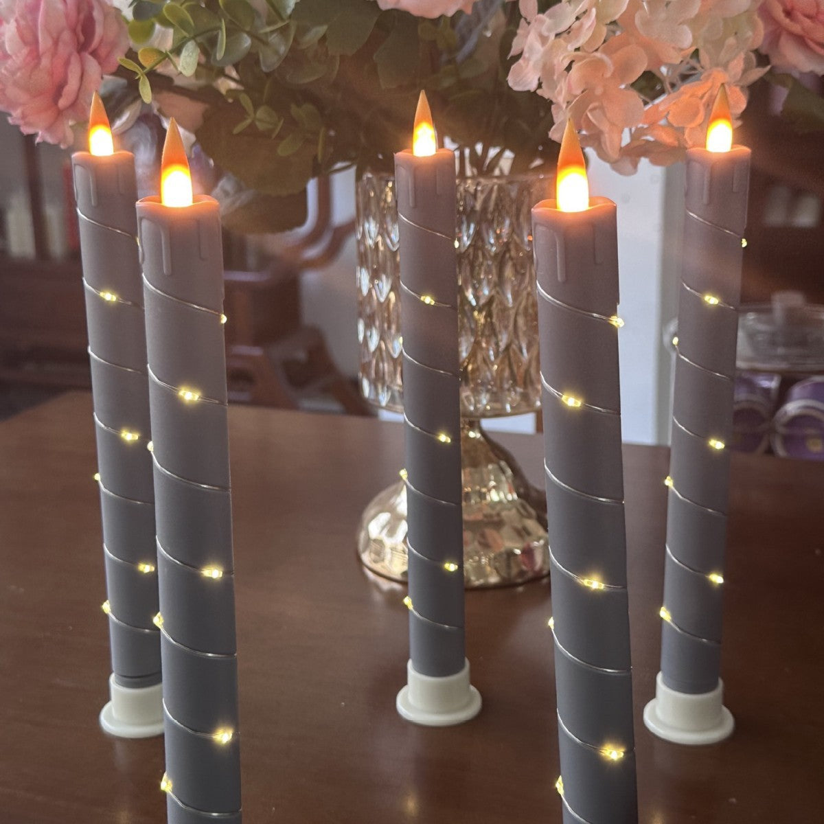 💥Holiday Decoration💥3-Pack LED Flameless Candle With Embedded Star Light String, Button Remote Control✨
