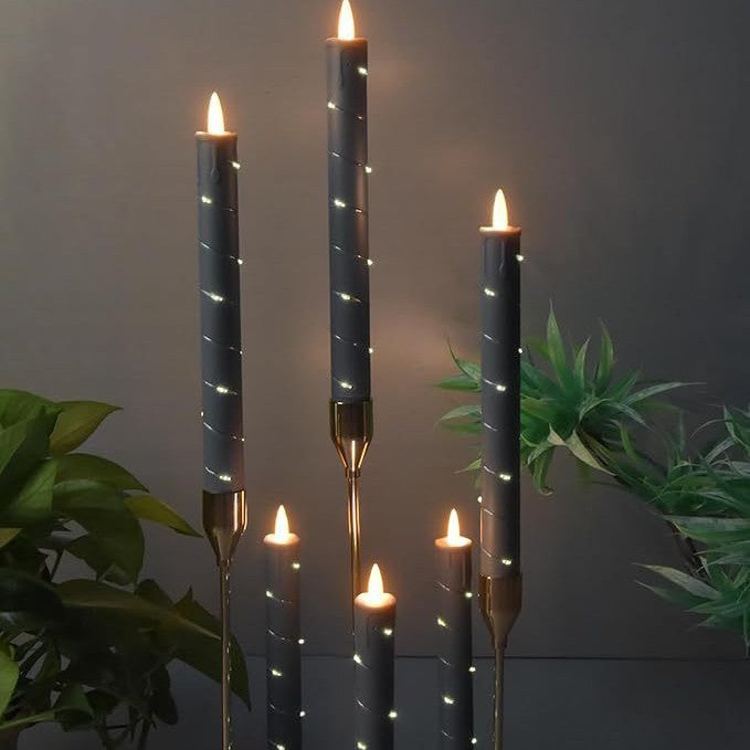 💥Holiday Decoration💥3-Pack LED Flameless Candle With Embedded Star Light String, Button Remote Control✨