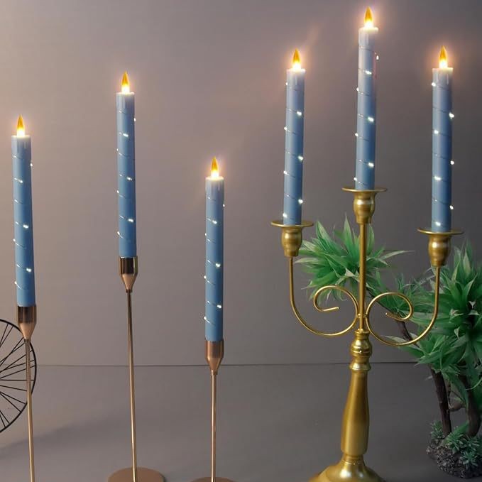 💥Holiday Decoration💥3-Pack LED Flameless Candle With Embedded Star Light String, Button Remote Control✨