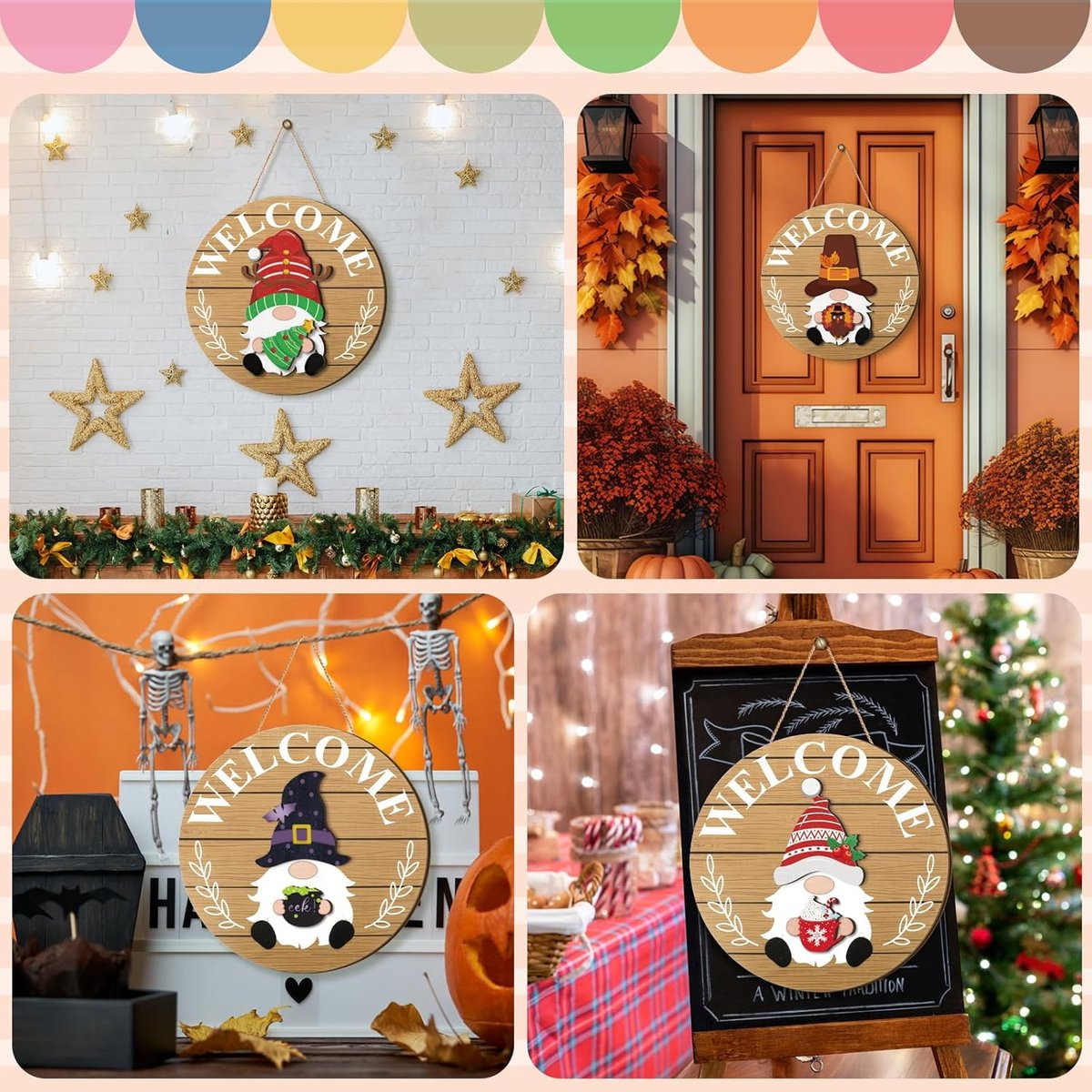 Magnetic Interchangeable Gnome Holiday Door Signs🍀🐰