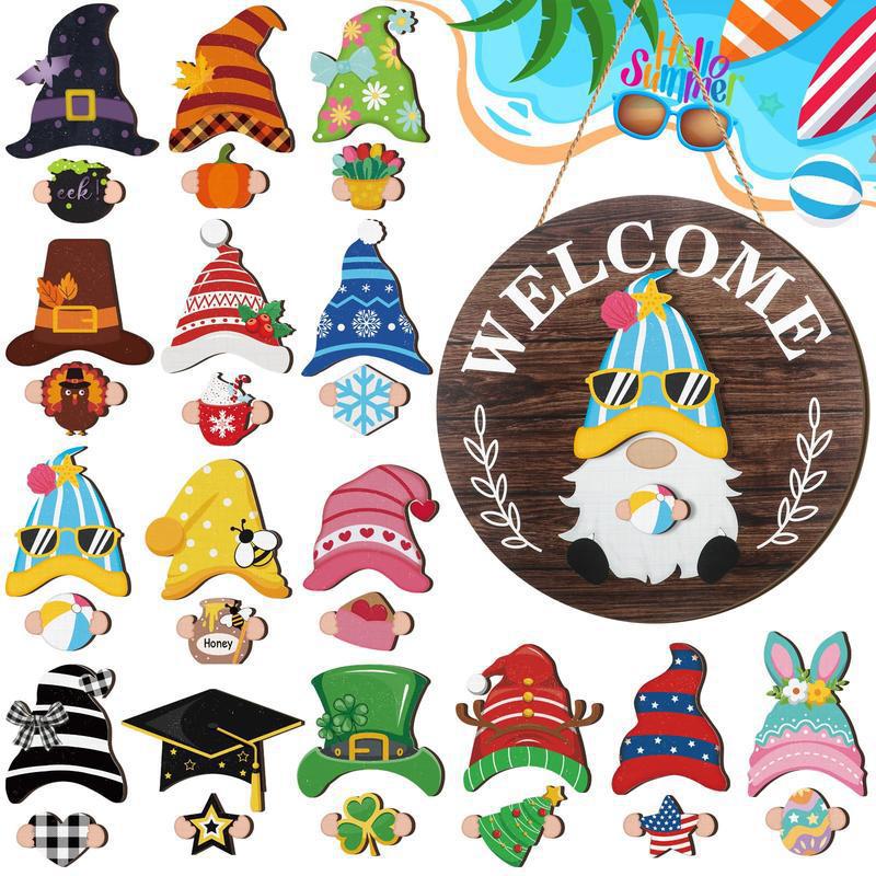Magnetic Interchangeable Gnome Holiday Door Signs🍀🐰