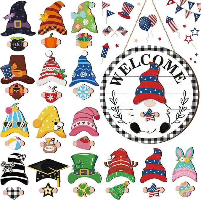 Magnetic Interchangeable Gnome Holiday Door Signs🍀🐰