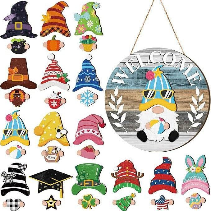 Magnetic Interchangeable Gnome Holiday Door Signs🍀🐰