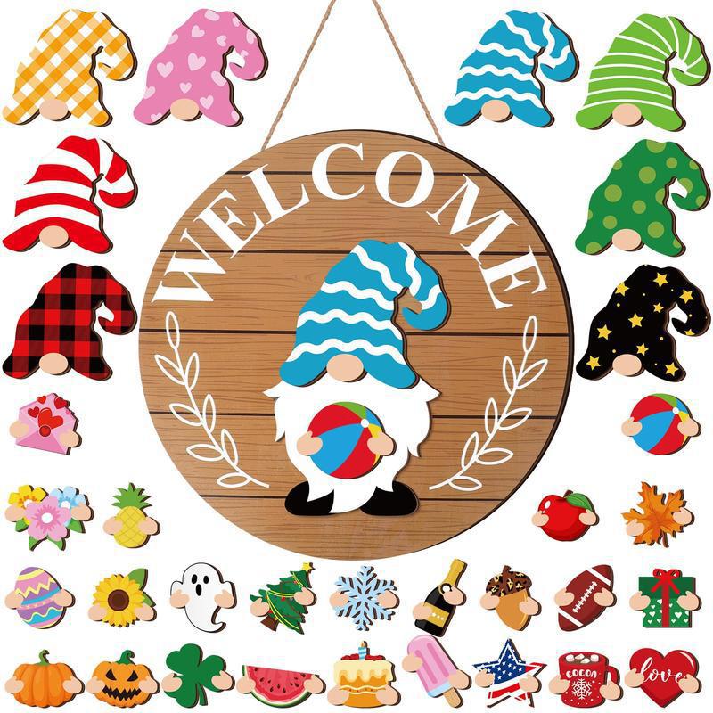 Magnetic Interchangeable Gnome Holiday Door Signs🍀🐰