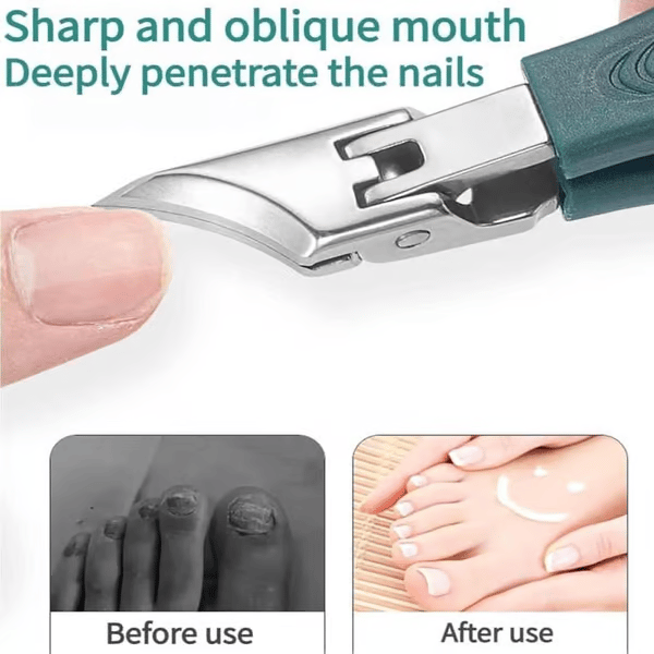3-Piece Eagle Beak Nail Clipper Set - Multifunctional, Large Opening, Anti-Splash
