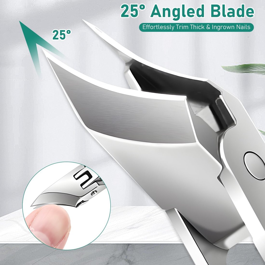 3-Piece Eagle Beak Nail Clipper Set - Multifunctional, Large Opening, Anti-Splash