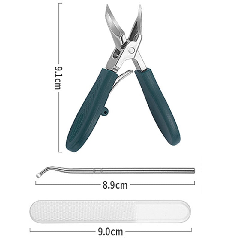 3-Piece Eagle Beak Nail Clipper Set - Multifunctional, Large Opening, Anti-Splash