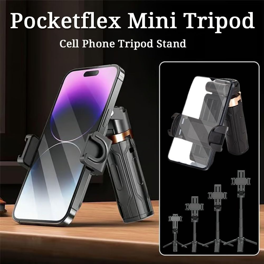 Portable Mini Phone Stand & Multi-Angle Rotation, Detachable Bluetooth Remote Control