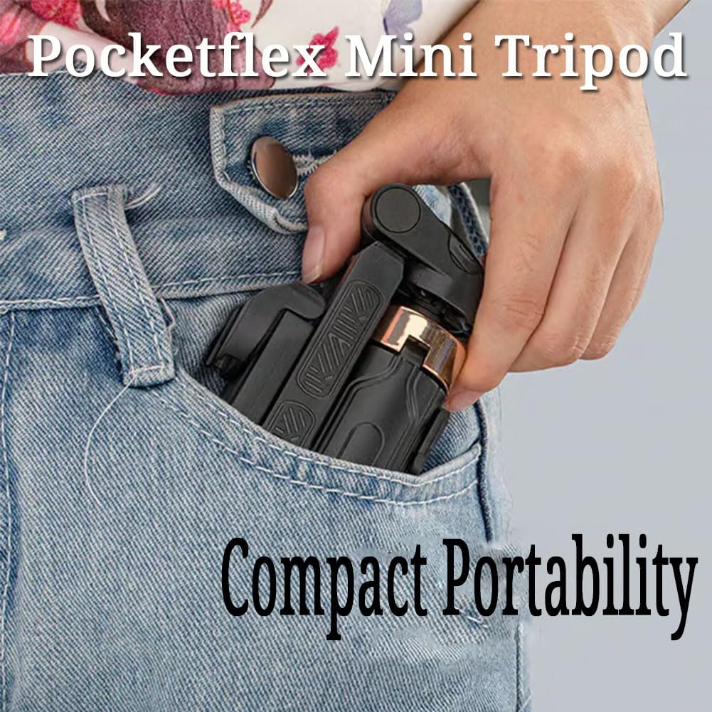 Portable Mini Phone Stand & Multi-Angle Rotation, Detachable Bluetooth Remote Control