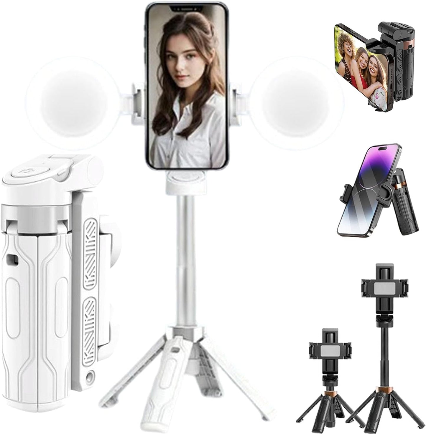 Portable Mini Phone Stand & Multi-Angle Rotation, Detachable Bluetooth Remote Control