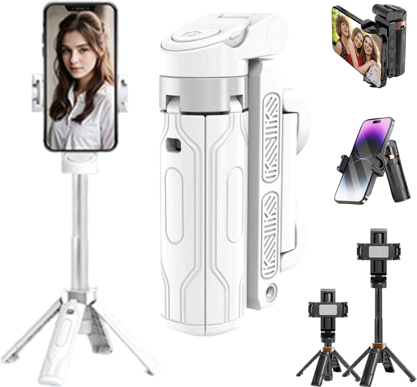 Portable Mini Phone Stand & Multi-Angle Rotation, Detachable Bluetooth Remote Control