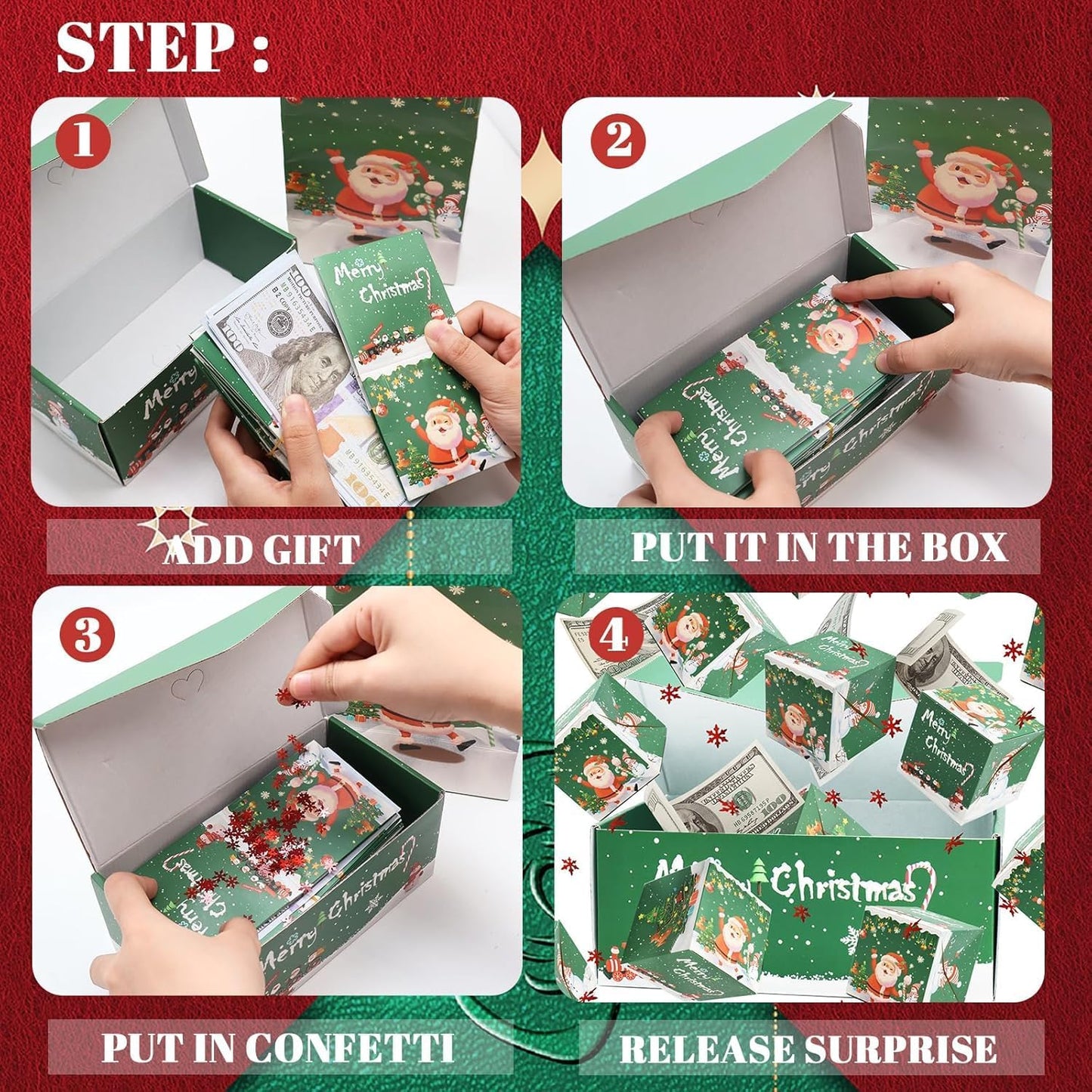 🎁Folding Pop-Up Explosion Gift Box for Christmas