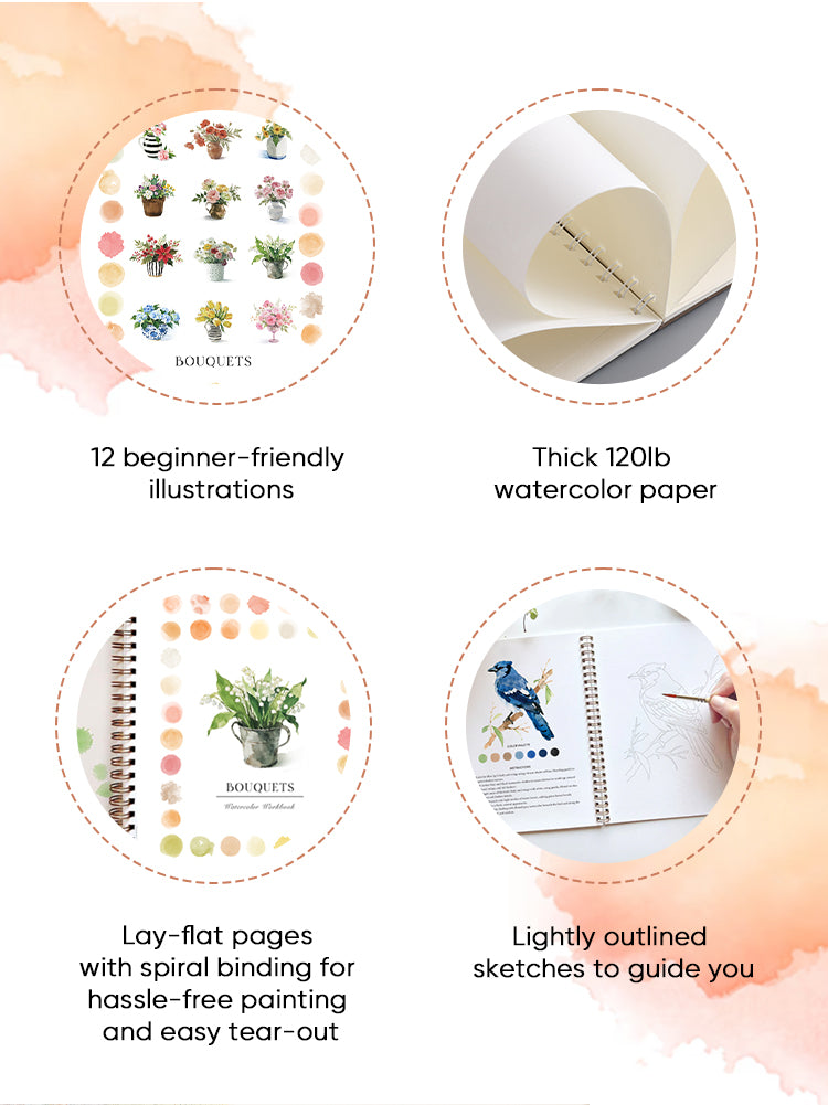 🖼️Beginner-Friendly💕 Watercolor Workbook
