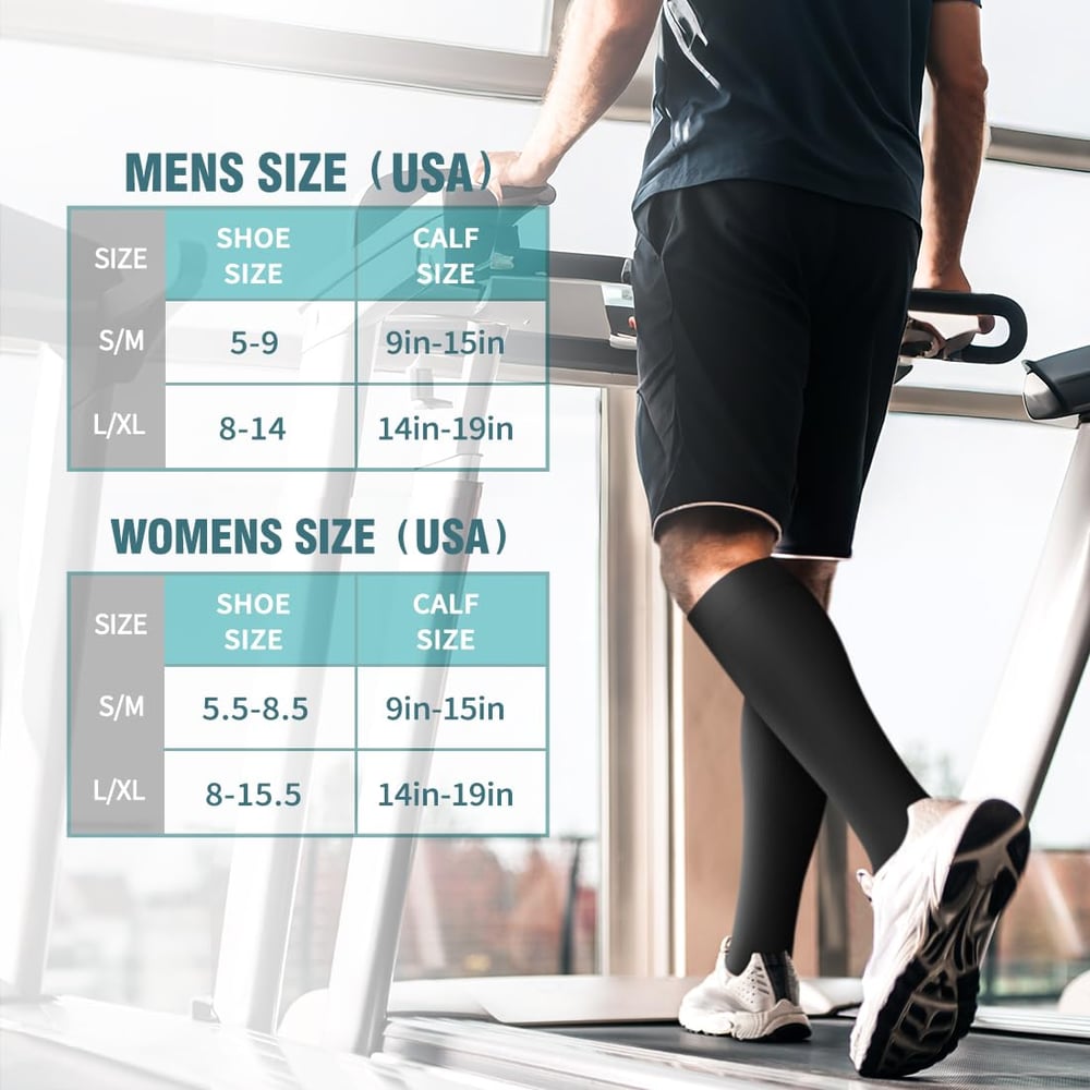 6 Pairs Compression Premium Sports Socks for Women & Men