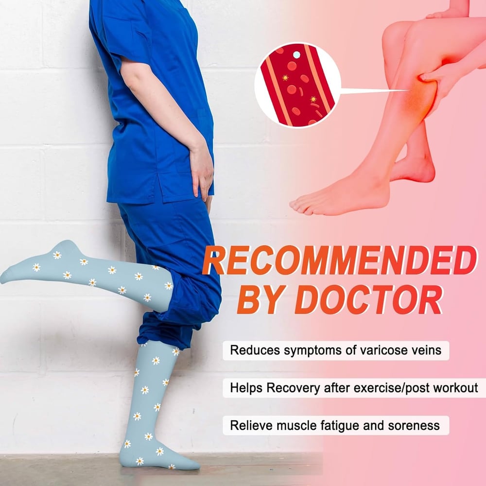6 Pairs Compression Premium Sports Socks for Women & Men