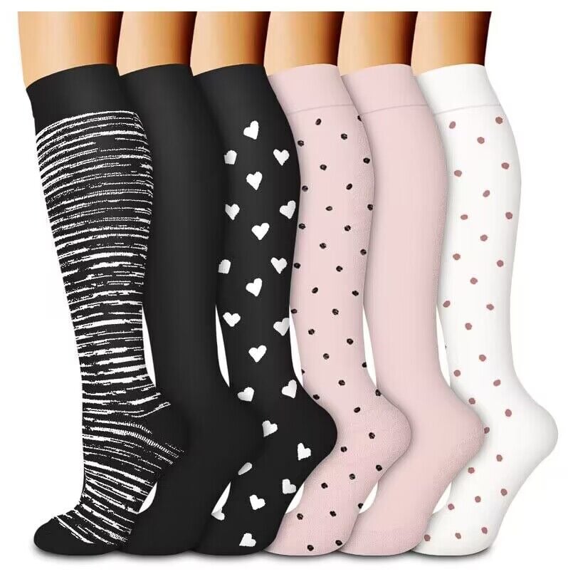 6 Pairs Compression Premium Sports Socks for Women & Men