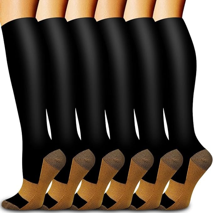 6 Pairs Compression Premium Sports Socks for Women & Men