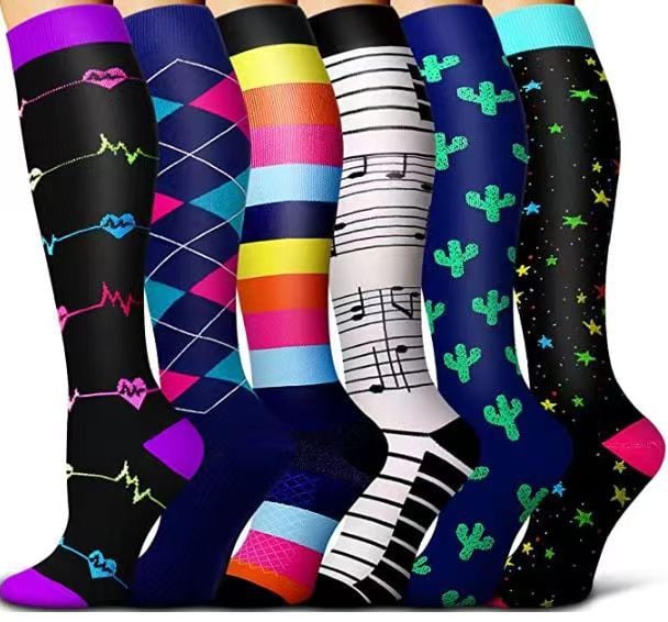 6 Pairs Compression Premium Sports Socks for Women & Men