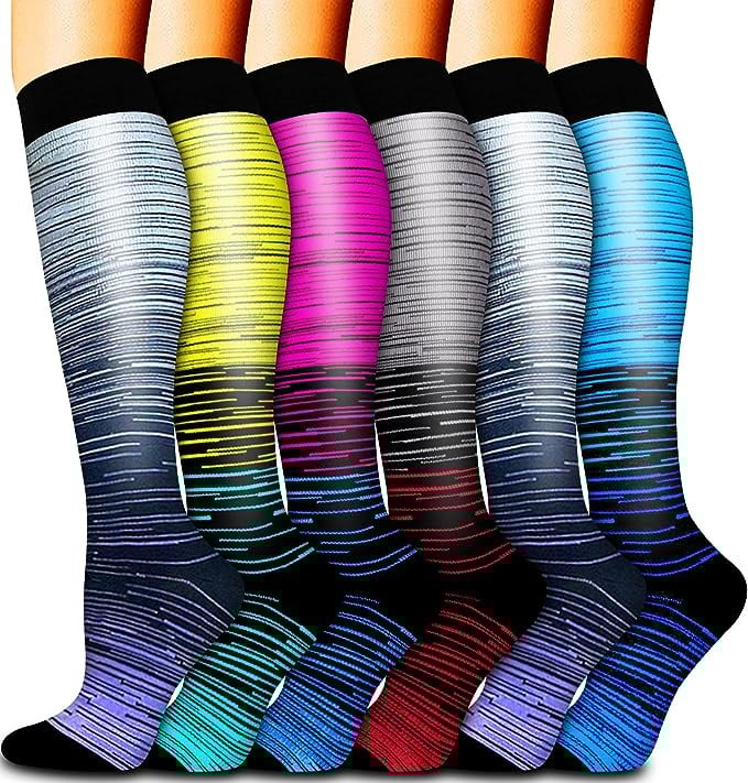6 Pairs Compression Premium Sports Socks for Women & Men