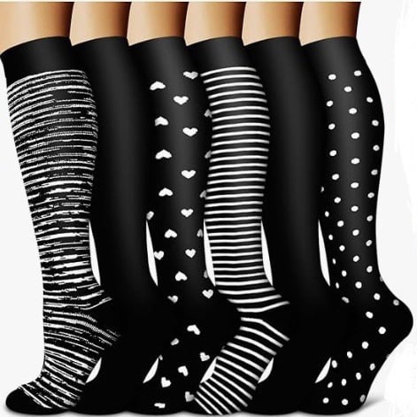 6 Pairs Compression Premium Sports Socks for Women & Men
