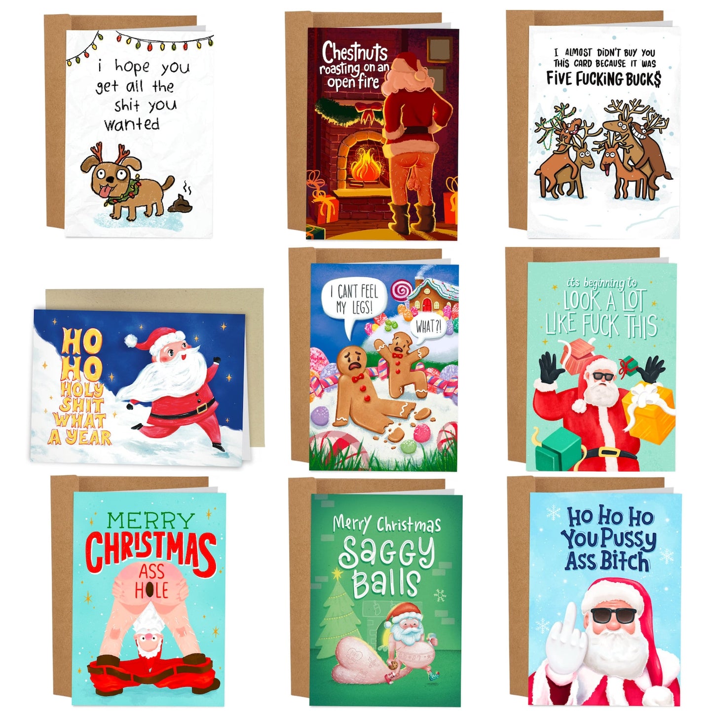10 Worst Christmas Cards Ever Set(Blank Inside)