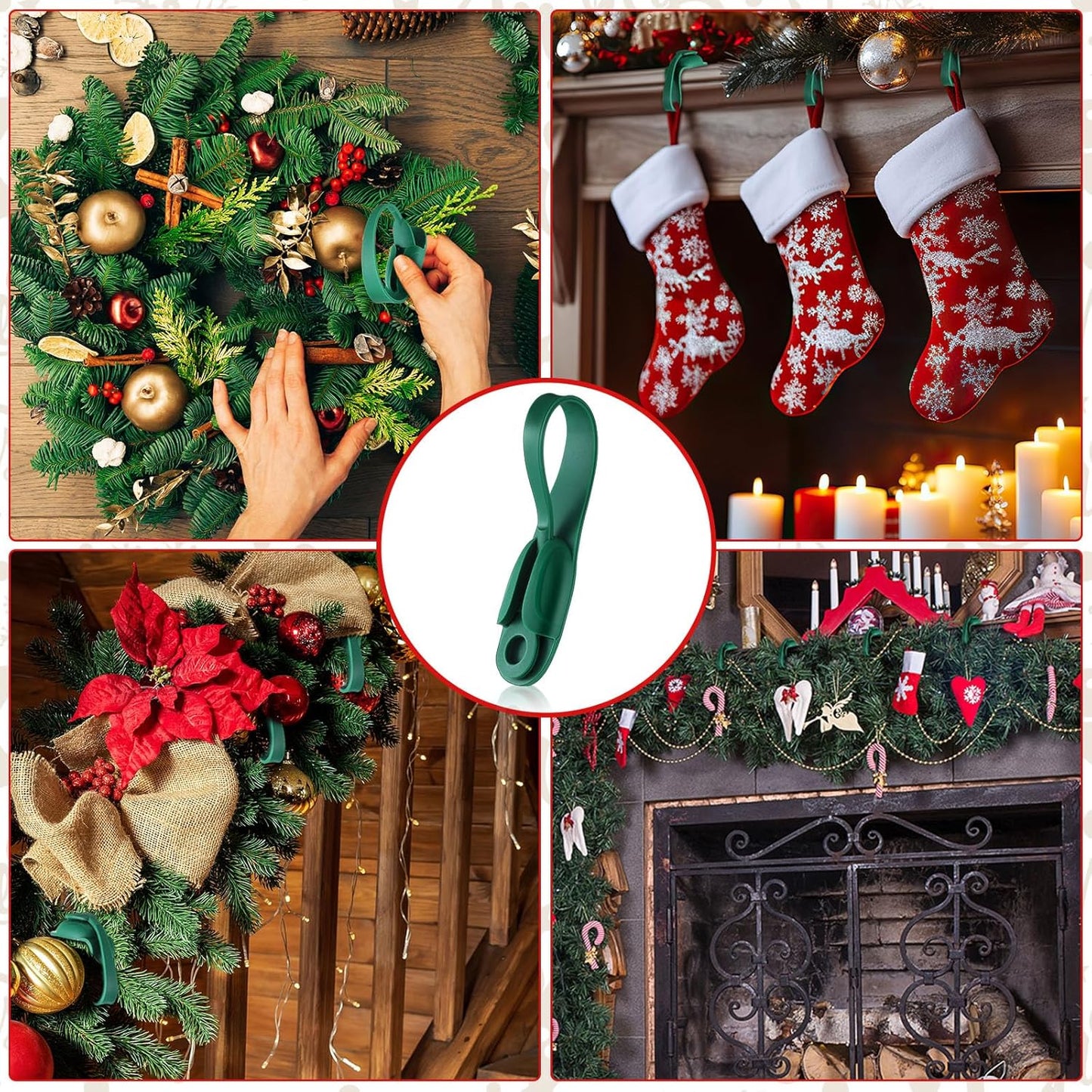 🎄2025 Christmas On Sale✨6 PCS Christmas Silicone Garland Hangers