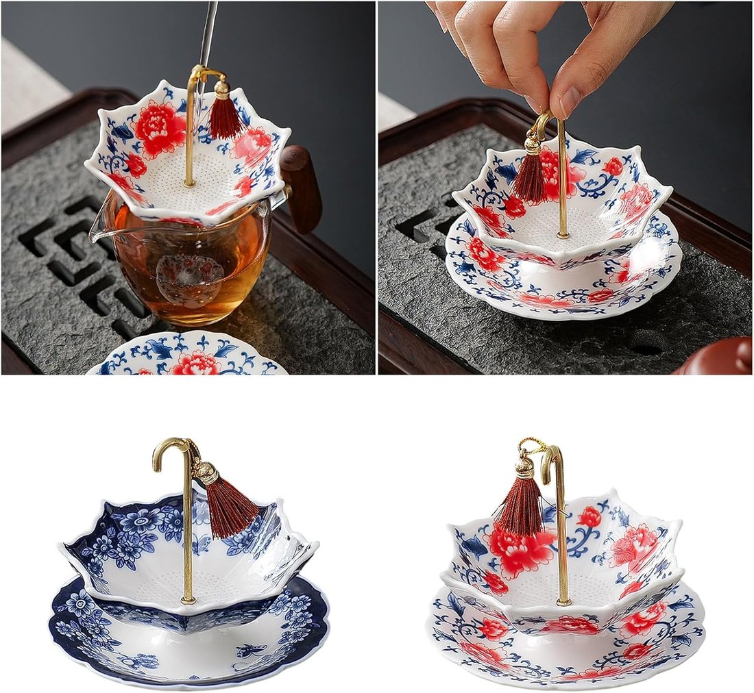 5000-Year Blue and White Porcelain Umbrella Tea Infuser Set