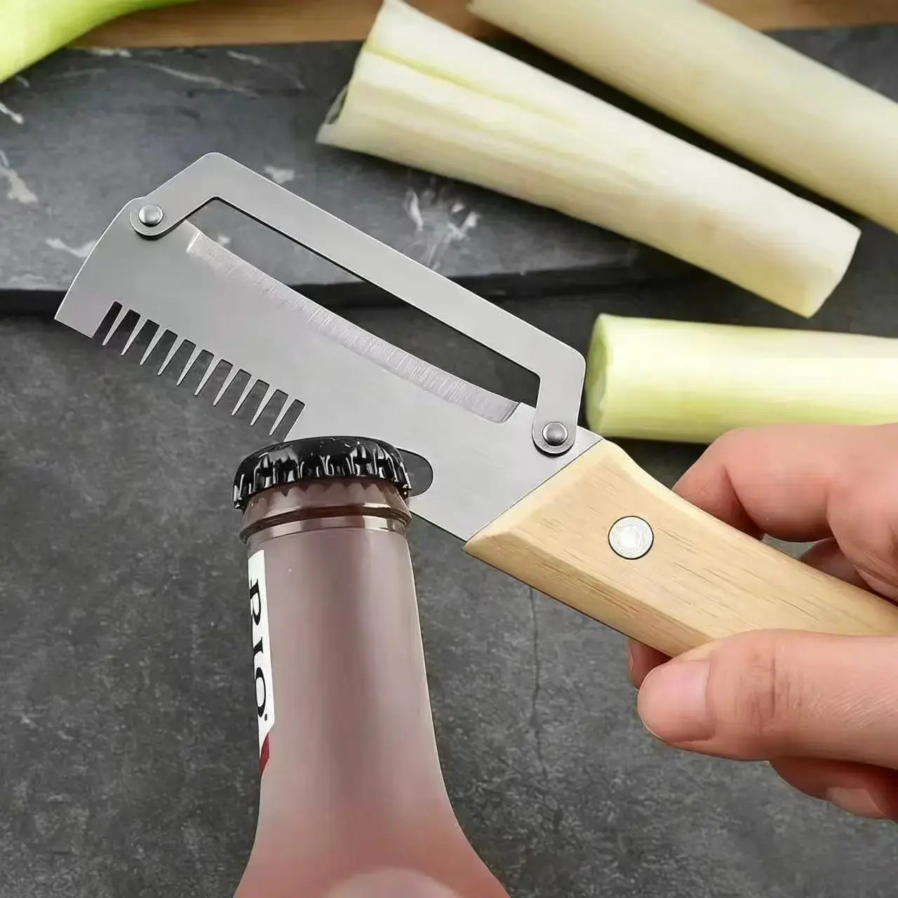 🔥 Last Day 49% OFF✨ Heavy-Duty Stainless Steel Vegetable Peeler with Ergonomic Wooden Handle