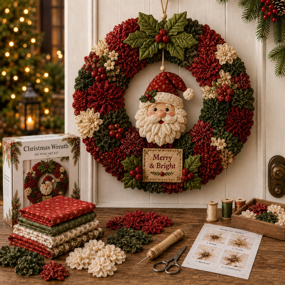 🎄Fabric Poke Wreath