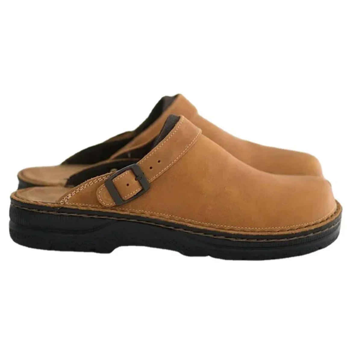 Large Square Toe Low Cut Men's Casual Plus Size Genuine Leather Slippers - elehancea