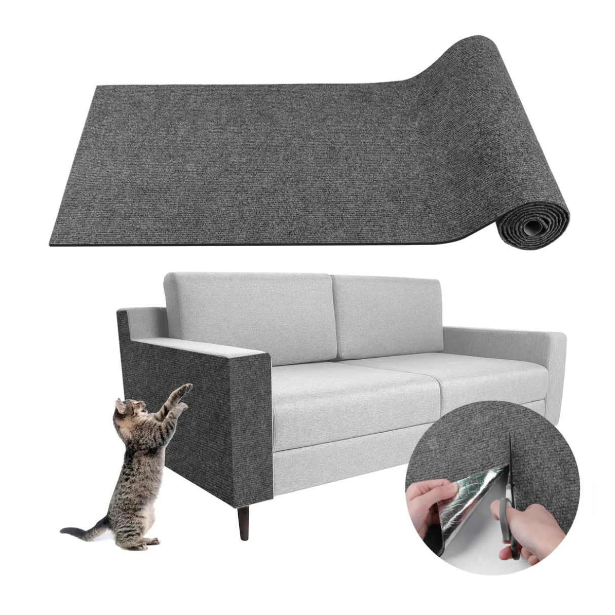 Cat Scratching Mat Self-Adhesive Trimmable Cat Carpet - elehancea
