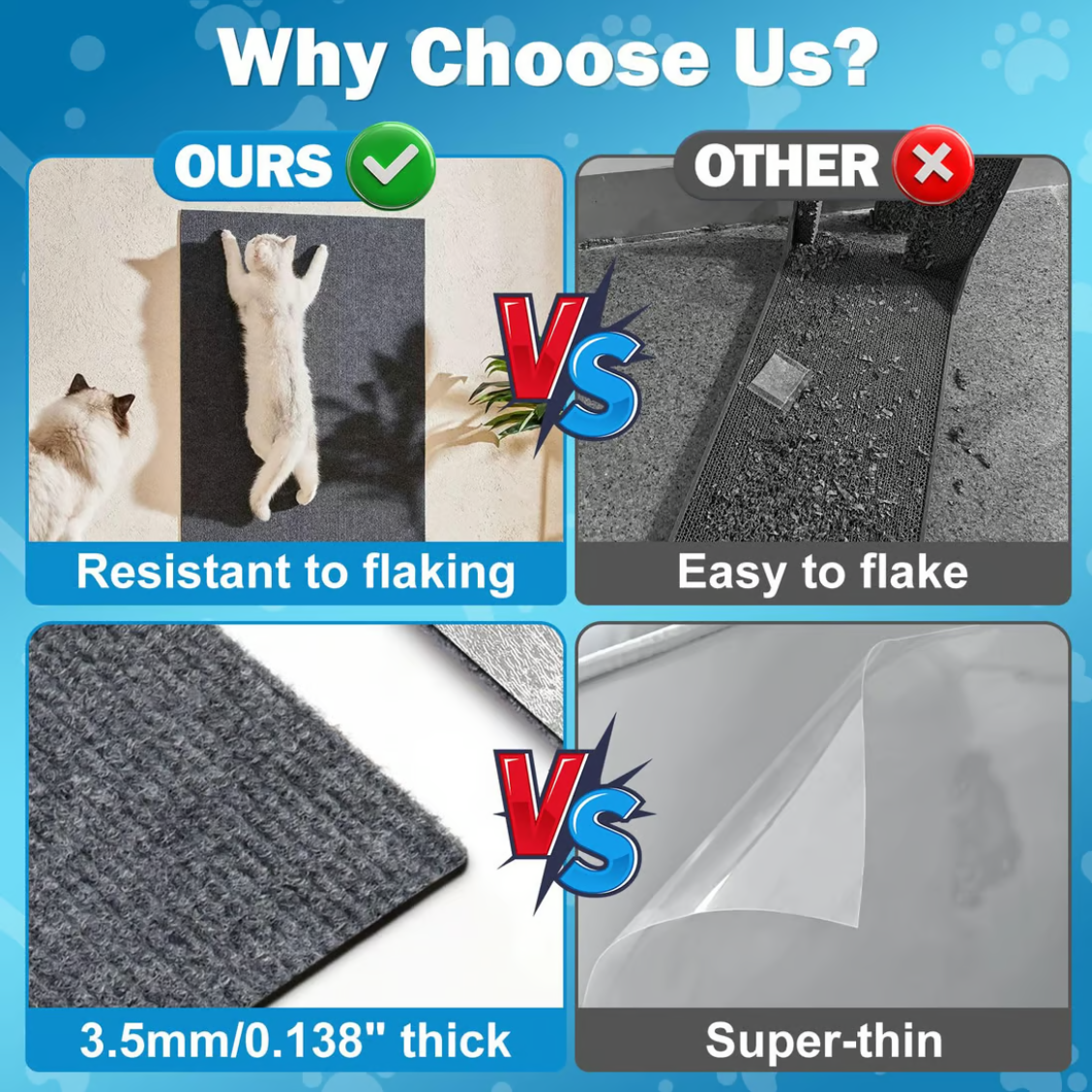 Cat Scratching Mat Self-Adhesive Trimmable Cat Carpet - elehancea