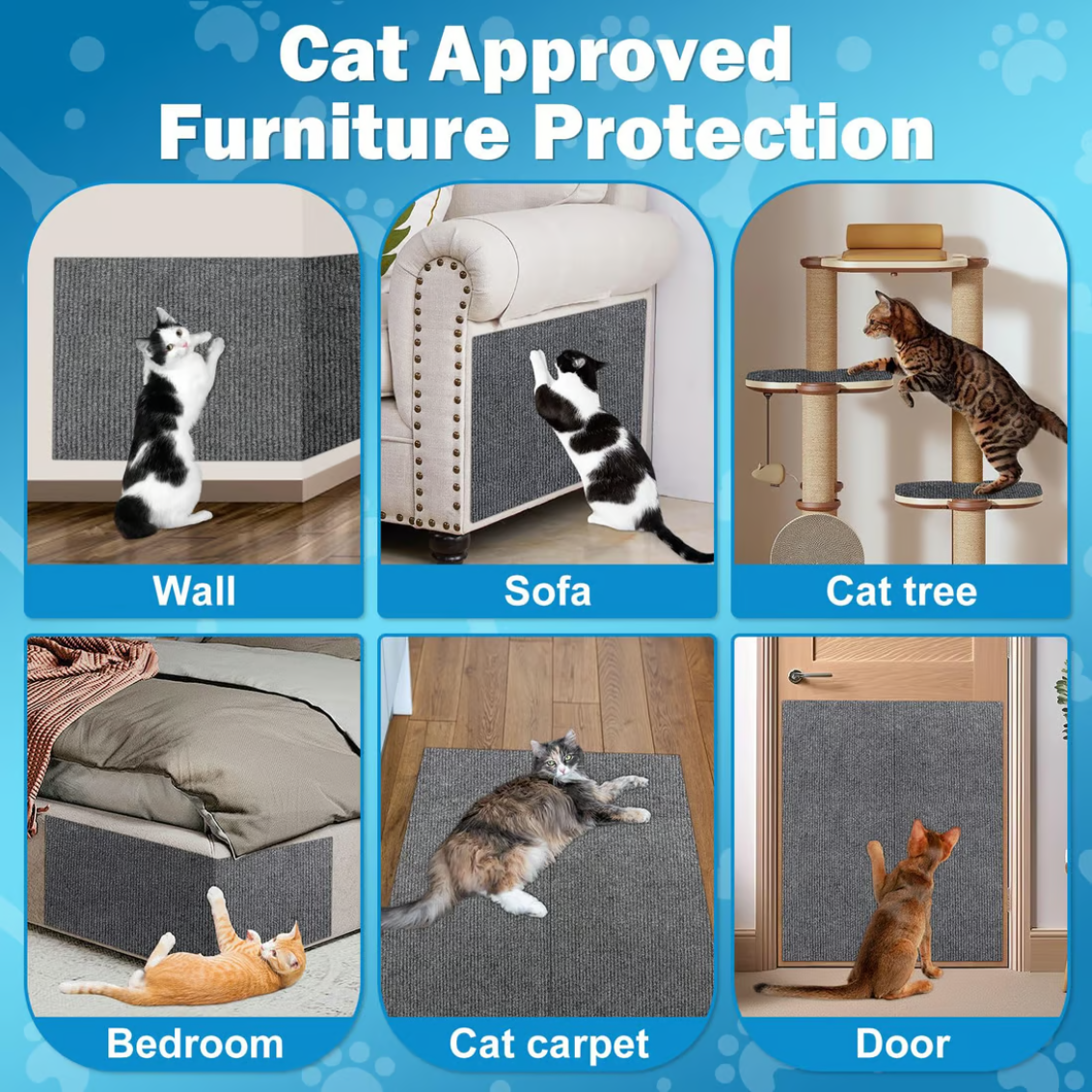 Cat Scratching Mat Self-Adhesive Trimmable Cat Carpet - elehancea