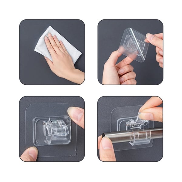 (🎁 Offre spéciale 🎁-49%) Supports de tringle à rideau réglables sans clous (lot de 2)